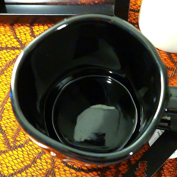 Rae Dunn Spooktacular "Bone To Be Wild" Dancing Skeletons Glossy Finish Mug NWT - Picture 8 of 8